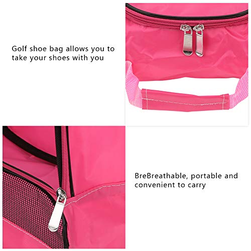 Rosa Golfschuh-Tragetasche Große Kapazität Nylon Atmungsaktive Sportschuh-Tragetasche für Golf-Tennis
