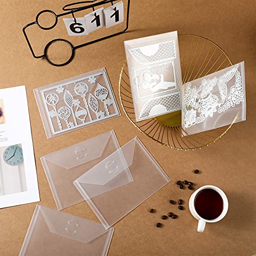 21 Pieces Clear Stamp And Storage Paper Holder Bags Die Storage Pockets Scrapbooking Storage Envelopes For Diy Card Making (5 X 7 Inch) #TOP4