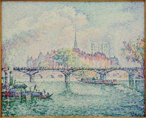 Peinture Paul Signac Le Pont des Arts Toile Grand Format Contre Murs Vides