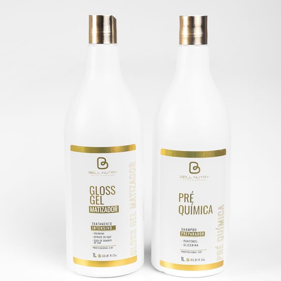 Kit Progressivo Matizador Para Cabelos loiros e Shampoo 1L Com Colágeno e Açaí | Bell Nutry