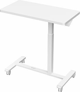 VIVO White Mobile 32 x 16 inch Over Couch Laptop Table, CART-V02L-W
