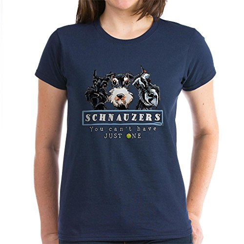 CafePress Schnauzers Just One Dk T-Shirt Womens Cotton T-Shirt Navy
