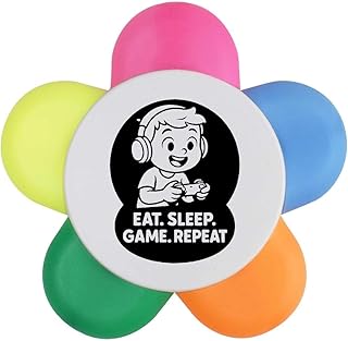 Azeeda 'Eat. Sleep. Game. Repeat.' Flower Sha...