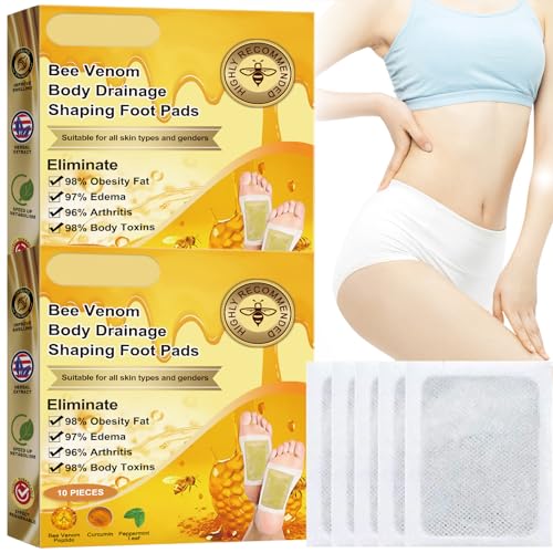 Bienengift-Fußpflaster zur Körperdrainage, Entgiftungs-Fußpflaster zum Abnehmen, Bostore-Bienengift-Fußpflaster zur Lymphdrainage, Cvreoz-Fußpflaster zum Abnehmen (20PCS)