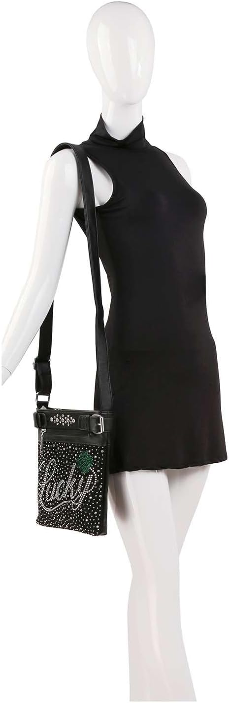 HANDBAG EXPRESS Sparkling Rhinestone Design Crossbody Sling | Teardrop Design