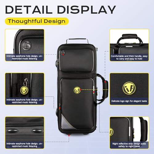 Omebaige Sax Cases, Lightweight Alto Sax Case for Eb Alto Saxophone; (IF-ALTOSAX-SQUARE03)