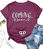 VILOVE Pregnancy Announcement Shirt Women Coming Soon T Shirt Pregnancy Mom to Be Gift Shirts New Mo