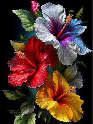 Image of Flowers Stamped Cross Stitch Kits Flowers Cross Stitch Patterns,Dimensions Cross Stitch Kits Embroidery Kit Arts and Crafts for Beginners 15.7x11.8 inch