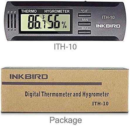 Inkbird ITH-10 Digital Hygrometer Humidity Meter Temperature Humidity Monitor Hygrometer Thermometer Cigar Hygrometer Caliber Hygrometer for Humidor Guitar Room Wine Celler Indoor Home Office