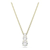 Swarovski Stilla Attract Collana Pendente, con Zirconia Trasparente, Pietre Scintillanti a Taglio Round, Chiusura a Moschettone, Placcatura in Tonalità Oro, 38-45 cm, 1,5 x 0,5 cm