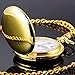 Golden Classic Smooth Full Hunter Pocket Watch with Chain
