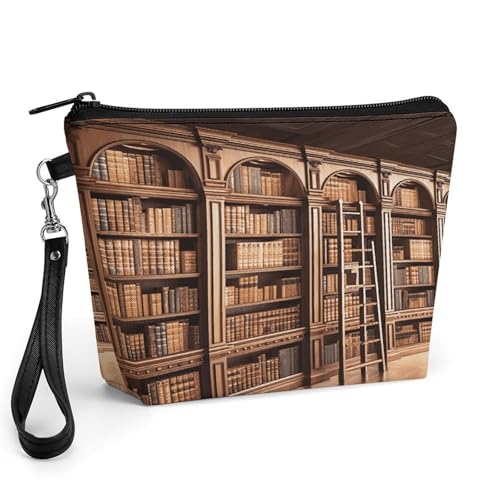 Bolsa de maquillaje de piel sintética, ideal para llevar en el bolso diario