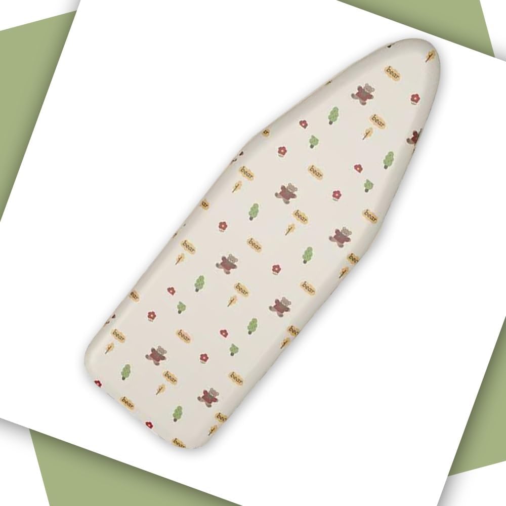 Replacement Ironing Board Cover and Pad Ironing Board Cover Adjustable 36x12 43x13 48x15in Cotton Ironing Board Pad with Drawstring Clip(Green,43x13in(110x33cm))