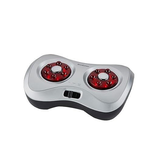 Brookstone Shiatsu Foot Massager with Heat, Compact Design, Toe-Touch Controls, Corded Power Supply, Deep Kneading for Sore Muscles, Multipoint Sensations, Soothing Heat, Lightweight