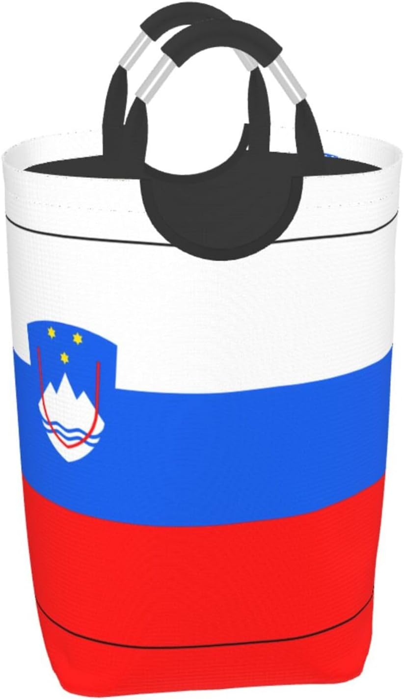 Flag of Slovenia Foldable storage bag, 50L capacity, suitable for laundry room, dormitory bedroom, dirty clothes storage basket.