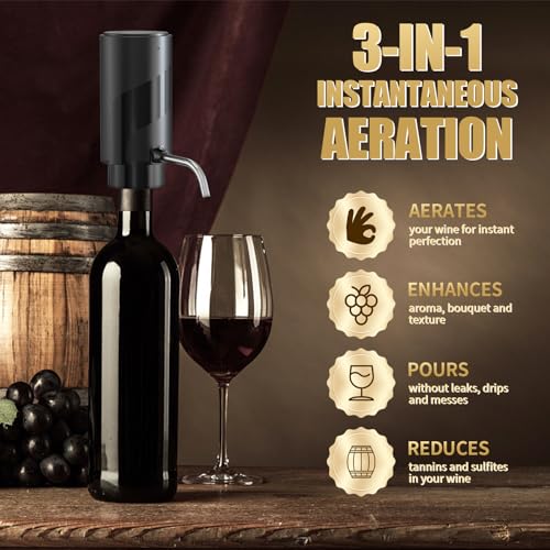 image for DOPALUN Electric Wine Aerator and Dispenser Rechargeable Wine Decanter