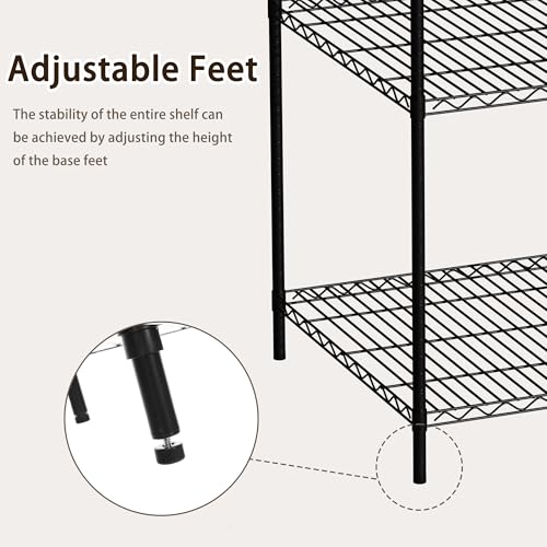 SIMHOMSTOR Wire Storage Standing Shelf Rack Tower, Corner Metal Shelving Unit with Adjustable Shelves, Space-Saving Organizer for Garage, Kitchen, Bathroom, 23.5 * 23.5 Inch by SIMHOMSTOR - Image 9