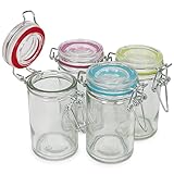 com-four® 4x tarros de albañil con tapa basculante, 60 ml [la selección varía] (04 piezas - 60 ml)