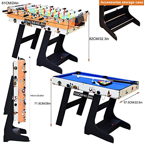image for DRM 8 in 1 Folding Combo Game Table, Billiards Table, Pool/Snooker Tab
