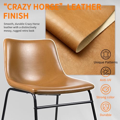 Image of Waleaf Dining Chairs Set of 2, 18 inch Faux Leather Counter Height Bar Stools
