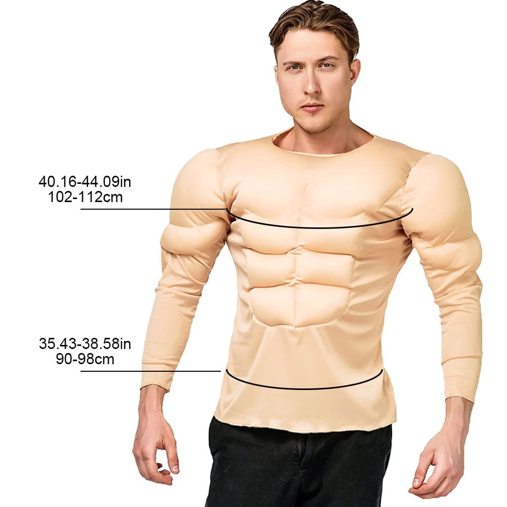 Amazon.co.jp: 筋肉スーツ おかしい 偽筋肉 シャツ 長袖 筋肉服 腹筋