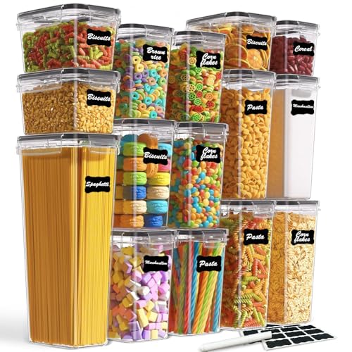Darhan Kit 15 Potes Hermeticos, Porta Mantimentos Hermetico, Potes Organizadores Cozinha, Kit Mantim