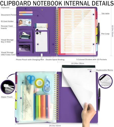 Porte-bloc à spirale pliable pour éviter de perdre vos documents de projet - 2