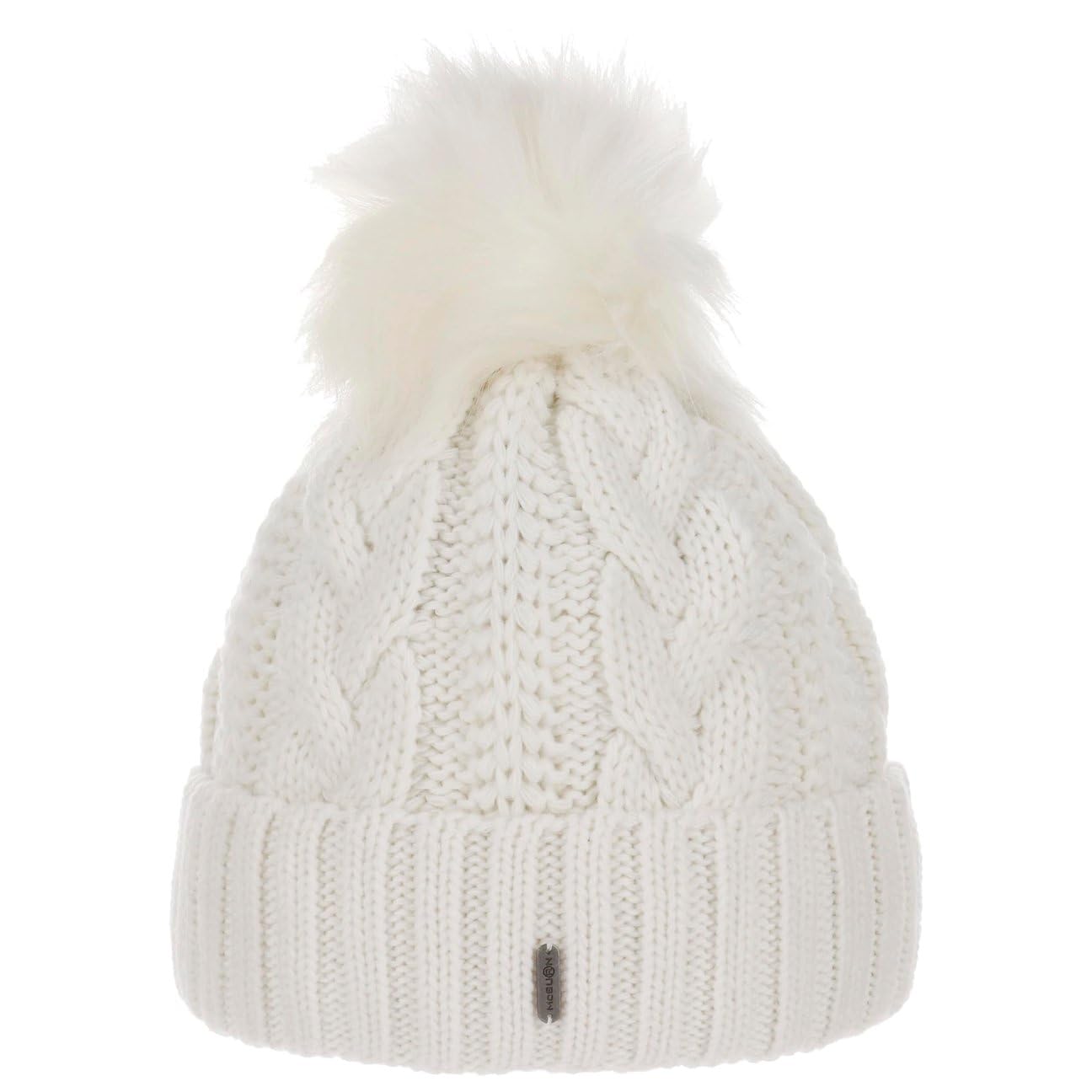 Bonnet a Revers Cable Knit Femme - Made in Italy pour l'hiver en Tricot Laine avec Revers, Doublure, Doublure Hiver Automne-Hiver
