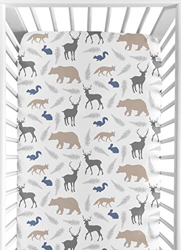 Image of Sweet Jojo Designs Fitted Crib Sheet for Woodland Animals Baby /Toddler Bedding Set Collection - Animal Print