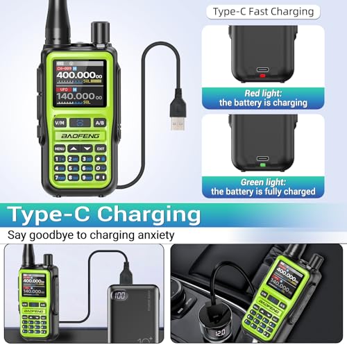 Image of Baofeng Radio UV-5R Mini Ham Radio Handheld Long Range Two Way Radio NOAA Weather Radio Rechargeable Walkie Talkies Dual PTT APP Programming Copy Frequency 999CH with USB-C Charging Survival Radio
