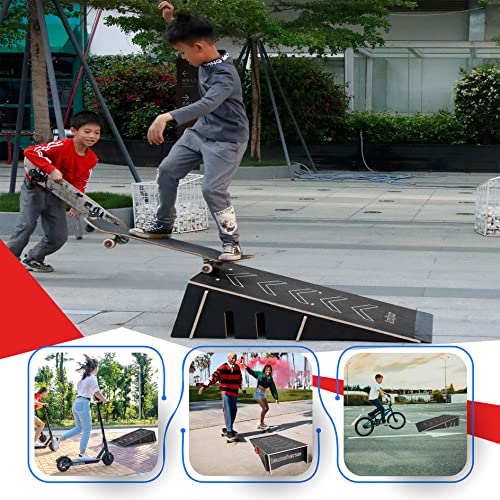 Andjoor Skateboard ramp Bike ramp Scooter ramp Skate ramp RC ramp BMX ramp RC car ramp Bike ramps for Kids Jumping - Skateboard Accessories for Boys & Girls Display Skateboard Rack Floor Stand Holder - Thumbnail 6