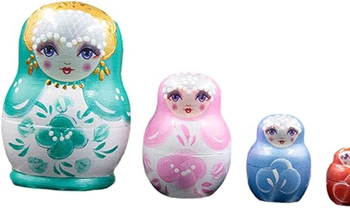 Miniatura 8 de Muñeca de anidación rusa tradicional de moda Matryoshka Juguetes para niños Regalo Decoración de habitación de cumpleaños - Verde