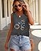 Tank Tops for Women Summer Sleeveless Casual Loose Fit Tunic Tops, Gray Dandelion, XL
