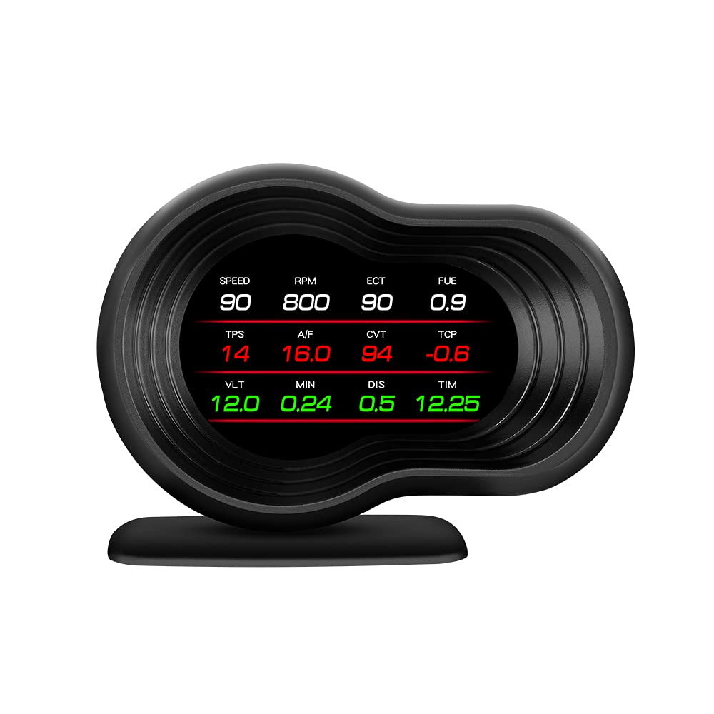Head Up Display Pantalla de visualización frontal Velocímetro digital inteligente Alarma de velocidad Alarma de RPM Alarma de voltaje Medidor digital de temperatura del aceite y del agua Head Up Displ