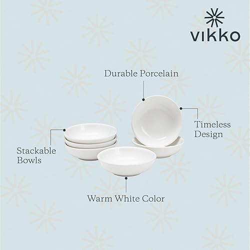 Miniatura 3 de Vikko Cuencos pequeños para salsas, juego de 4 tazas de salsa, plato redondo de salsa de soja de 1.5 onzas, cuencos pequeños de cerámica de 2.8