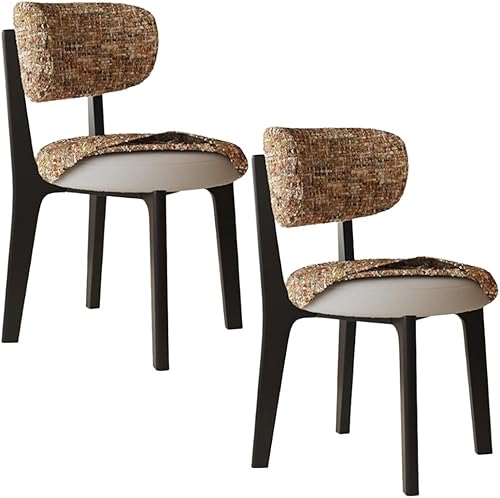 Miniatura 31 de YVYKFZD Sillas de comedor de madera maciza, juego de sillas de comedor sin brazos, sillas de cocina tapizadas, silla de sala de estar con funda de