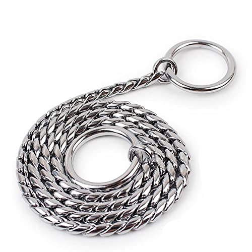 VIXDA Snake Chain Dog Choke Collar Stainless Steel Puppy Pet Show Metal Slip Choker Collar Chain Training Walking for French Bulldog