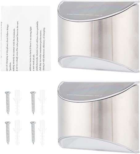 Miniatura 7 de Keenso Luces solares de seguridad de acero inoxidable, elegante lámpara de pared para exteriores, lámpara de pared LightControl con 4 LED, IP55,