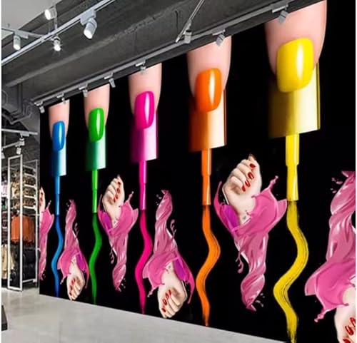 DURNYDJZIOA Papel tapiz 3D para tienda de maquillaje de uñas, 150 x 105 cm