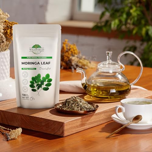 Image of 100 Bags Moringa Leaves Moringa Tea Leaves Herbal Tea - 100 Count 1.5g Bags Leaf Herb