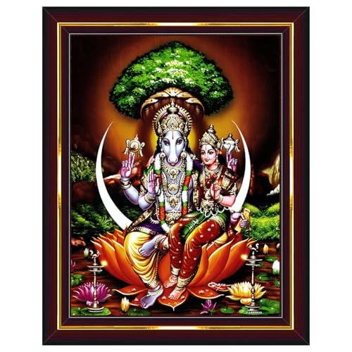 Image of Pavan Photo Laminations Lord Hayagriva Swamy Hayagrivar Hayagreeva Wall Painting Framed Home Decor (Wood,Acrylic,Brown,Small Size,6x8 Inch) B607S