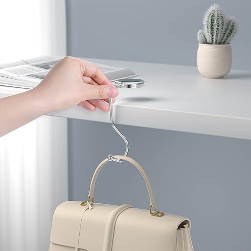 Miniatura 6 de Ganchos para bolso de mesa, juego de 2 ganchos de metal para colgar bolsos para mujeres y niñas, mármol de lujo