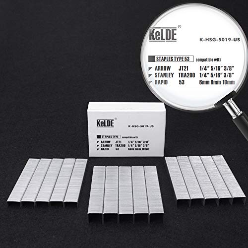 Hand Staple Gun Kit, Kelde Light Stapler Tacker Fit Jt21 Staple, Includes 1500Pcs 1/4, 5/16, 3/8 Inch Staples Set For Upholstery, Diy, Furniture, Material Repair, Carpentry #TOP4