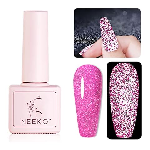 NEEKO 12ml Reflektierender Glitzer Gel Nagellack Kirschrot Cover