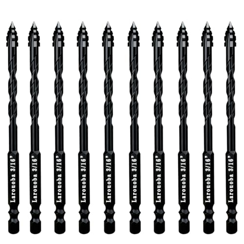 Larouoba 10pc Serrated 5mm Masonry Bit