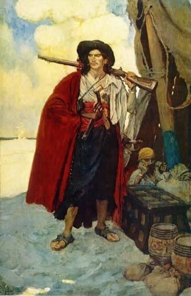 Impressions d'art mural de prestige Howard Pyle pirate tableau vintage 60x90cm