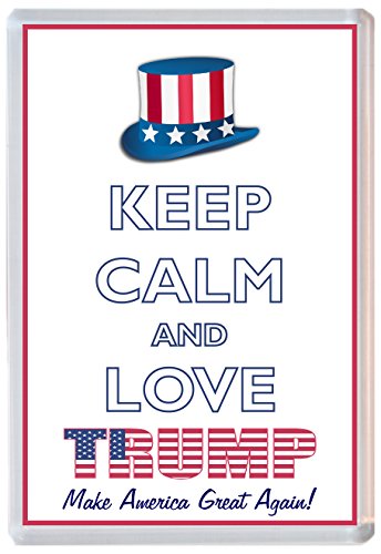 Image of Keep Calm and Love Trump - Jumbo Fridge Magnet Fun USA President Vote Donald Present