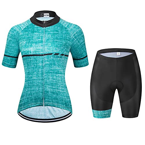 Maillot de cyclisme respirant femme 2 pièces avec cuissard rembourré