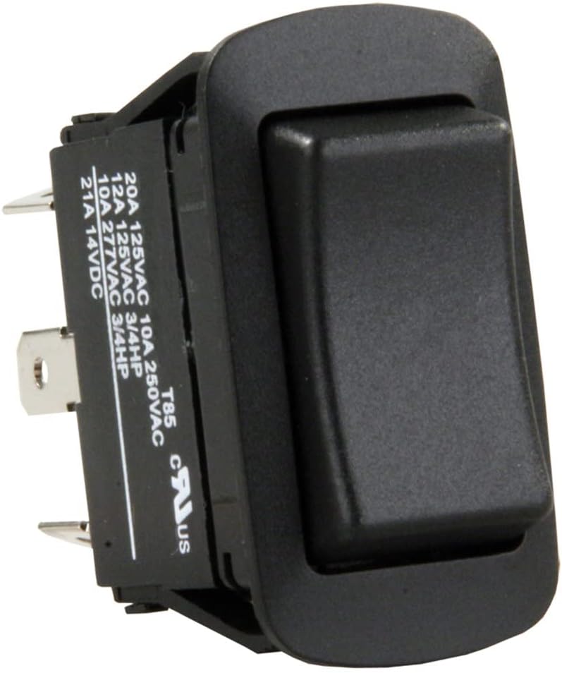 JR Products 13845 Water Resistant On/Off/Momentary-on Switch , Black