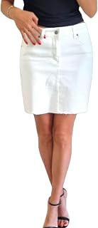 Duygu Dilsiz Beyaz Kot Mini Etek, Likralı, Cepli, 